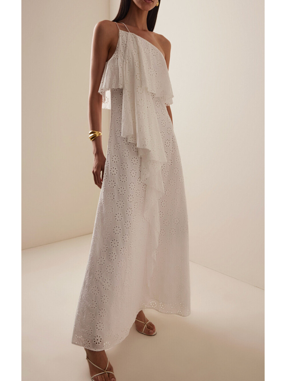 NWT $600 Staud Isa White Designer Cotton Broderie Embroidered Dress Medium